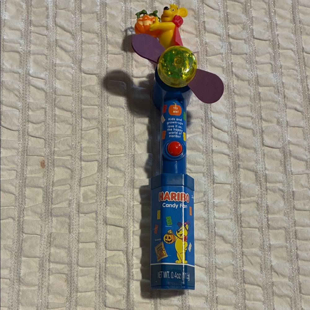 HARIBO- Candy Fan with Blue and Yellow Details-it it lights up & fan spins